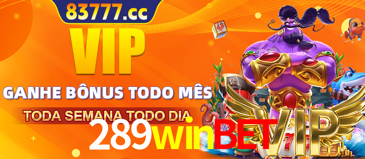 Banner promocional do 289winbet oferecendo 100% de recompensas adicionais contínuas para quem fizer o login diário (Daily sign-in), com um mascote de coelho.