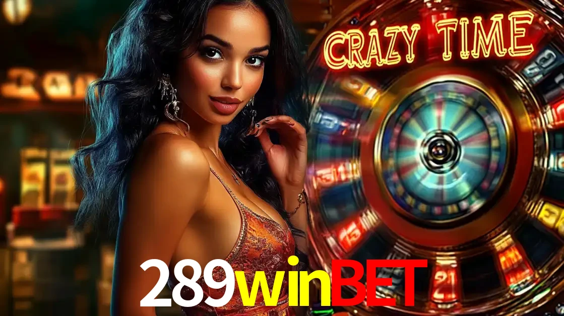 Mulher elegante ao lado da vibrante roda da fortuna do jogo de cassino ao vivo Crazy Time, um dos game shows mais populares e cheios de prêmios do 289winbet.